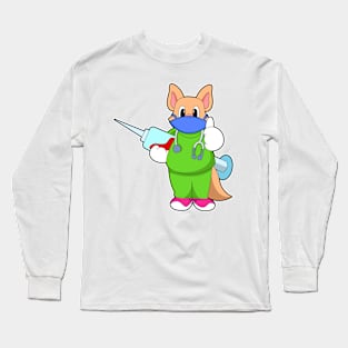 Cat at Vaccination with Syringe Long Sleeve T-Shirt